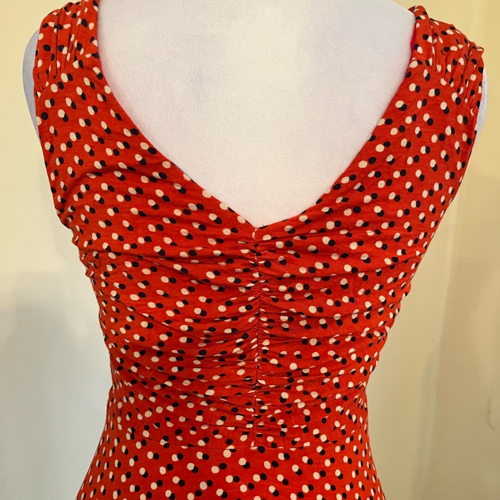 Boden Red and White Polka Dot Midi Dress‎ - Picture 5 of 5